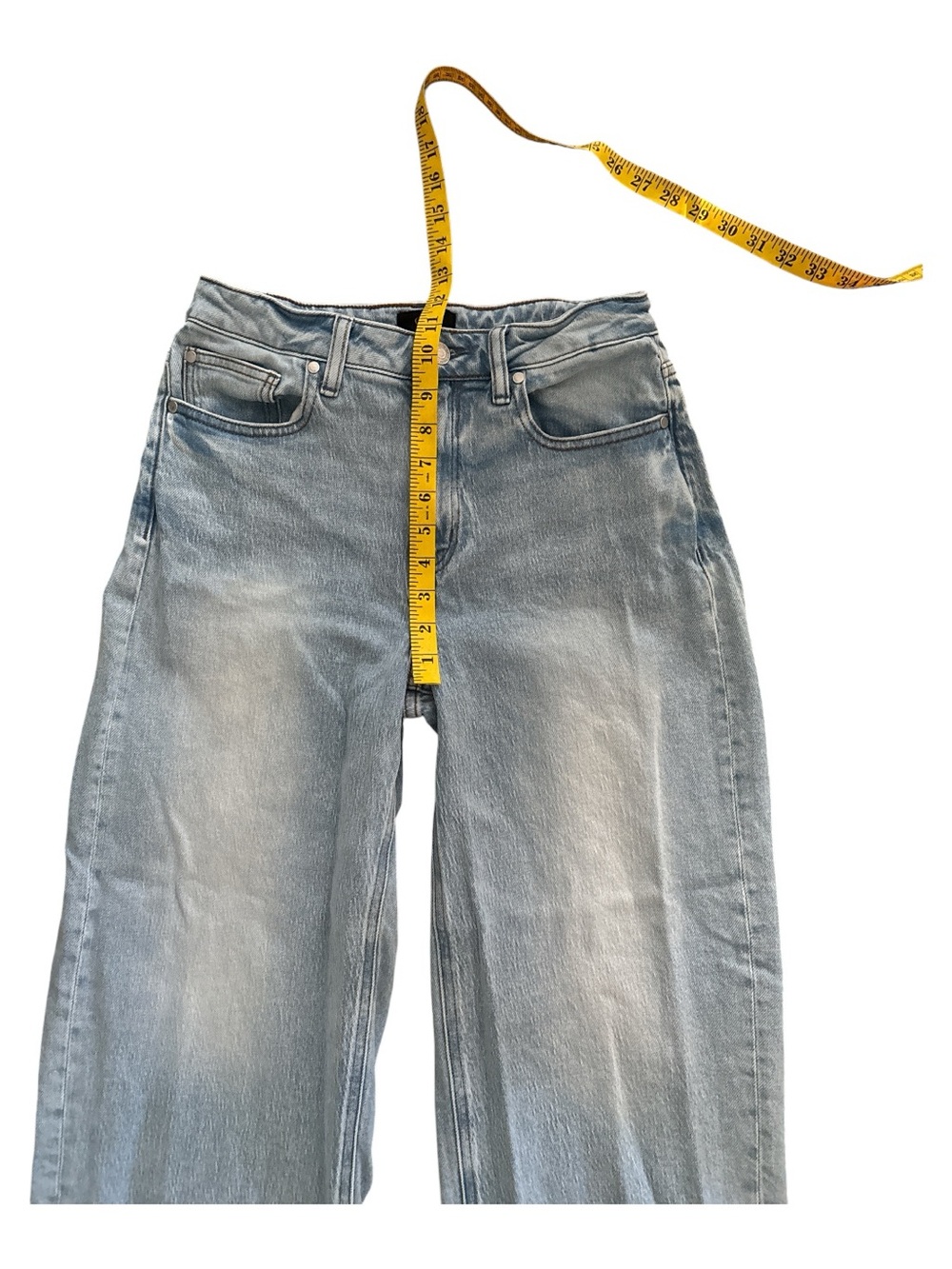 Quince Bella Stretch Light Wash Wide Leg Baggy Jeans 27 Organic Cotton - Picture 3 of 9